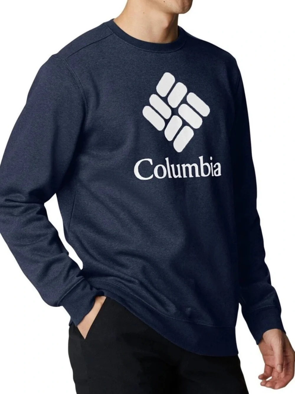 Columbia Men’s Trek Crew Fleece Lined Black Branded Logo Sweatshirt Gorpcore XXL